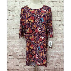 LuLaRoe IRMA Tunic Top Womens DISNEY Minnie Mouse Purple Pink Print Size Medium